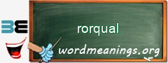 WordMeaning blackboard for rorqual